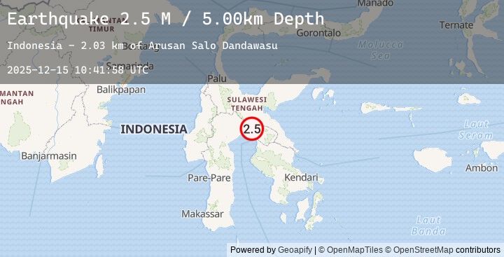 Map of Sulawesi, Indonesia