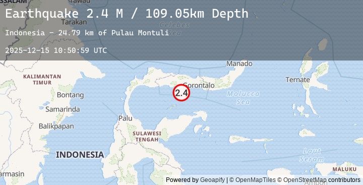 Map of Minahassa Peninsula, Sulawesi
