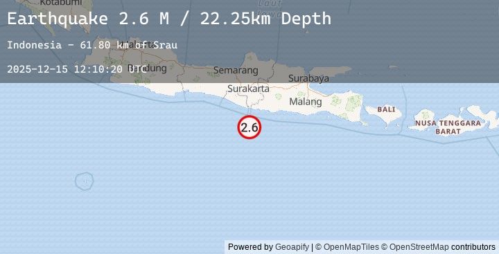 Map of Java, Indonesia