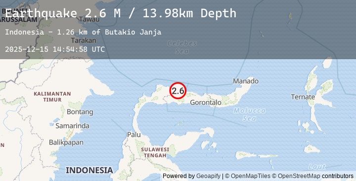 Map of Minahassa Peninsula, Sulawesi