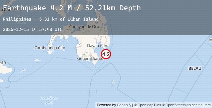 Map of Mindanao, Philippines