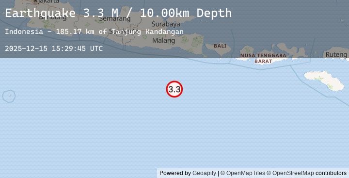 Map of South of Java, Indonesia