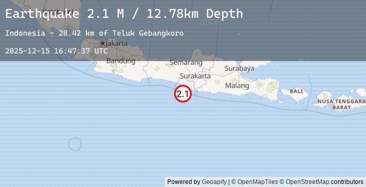 Map of Java, Indonesia