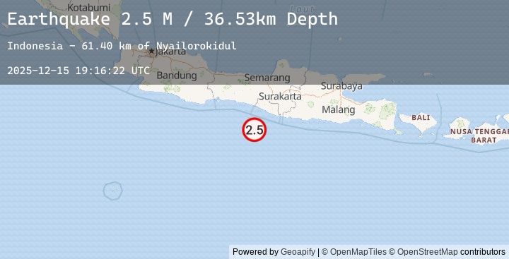 Map of Java, Indonesia