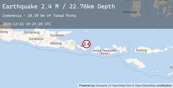 Map of Bali Region, Indonesia