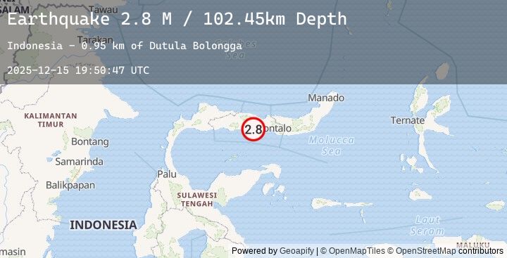 Map of Minahassa Peninsula, Sulawesi