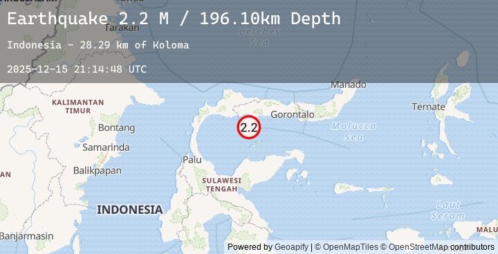 Map of Minahassa Peninsula, Sulawesi