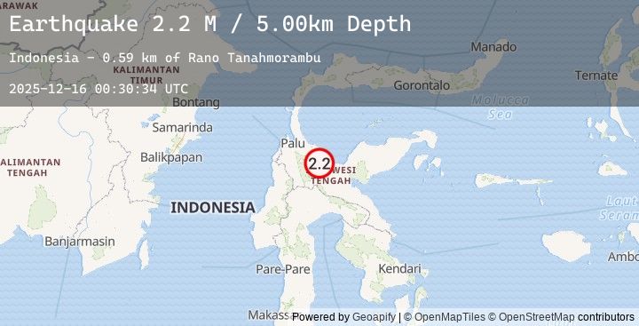 Map of Sulawesi, Indonesia