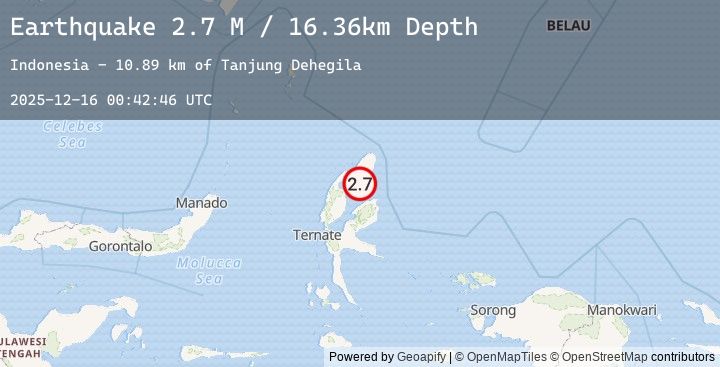 Map of Halmahera, Indonesia