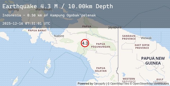 Map of West Papua Region, Indonesia