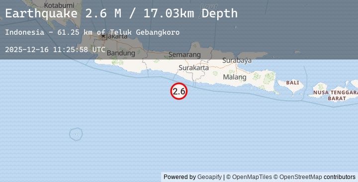 Map of Java, Indonesia