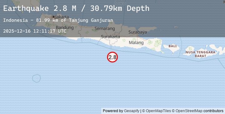 Map of Java, Indonesia
