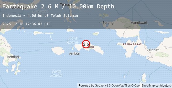 Map of Seram, Indonesia