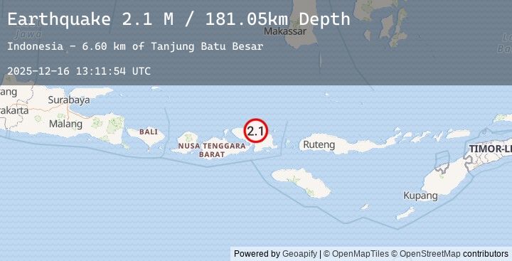Map of Sumbawa Region, Indonesia