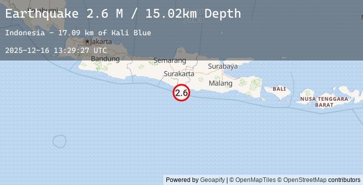 Map of Java, Indonesia