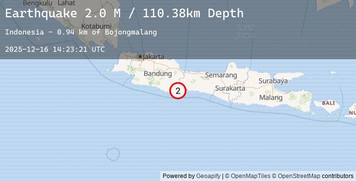Map of Java, Indonesia