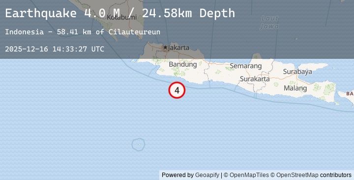 Map of Java, Indonesia