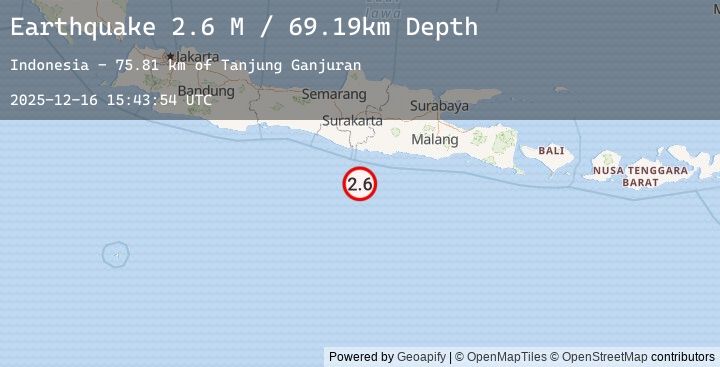 Map of Java, Indonesia