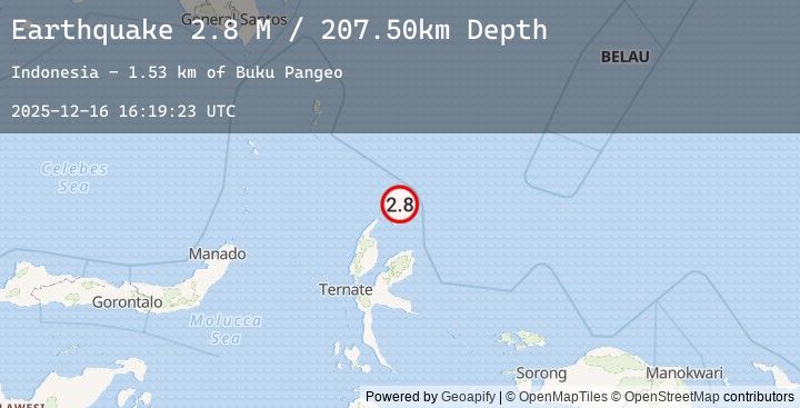Map of Halmahera, Indonesia