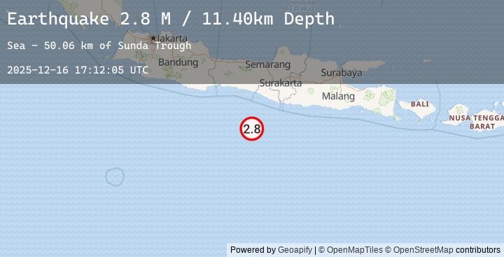 Map of Java, Indonesia