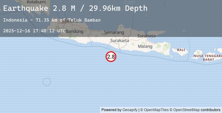 Map of Java, Indonesia