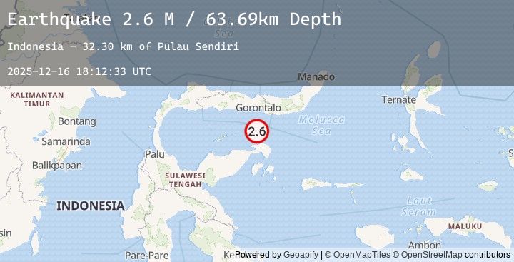 Map of Minahassa Peninsula, Sulawesi