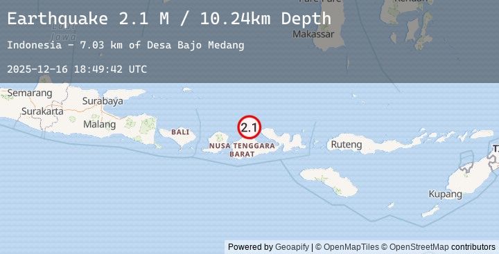 Map of Sumbawa Region, Indonesia