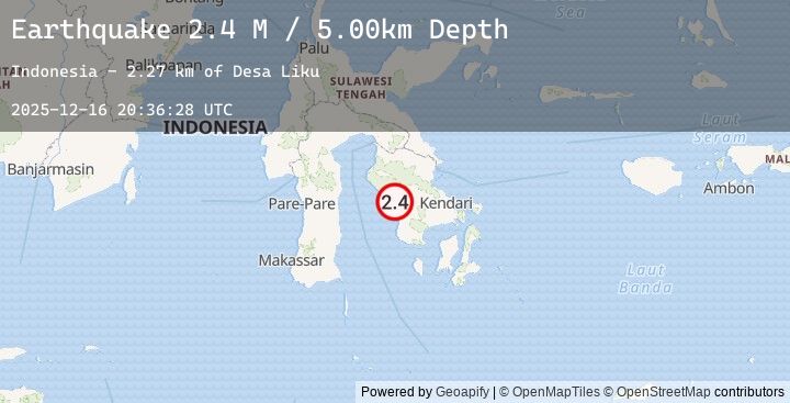 Map of Sulawesi, Indonesia