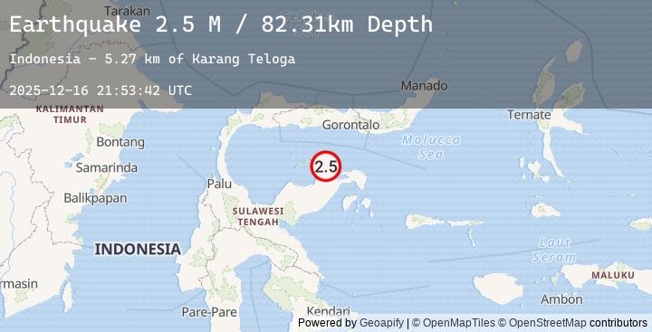 Map of Minahassa Peninsula, Sulawesi