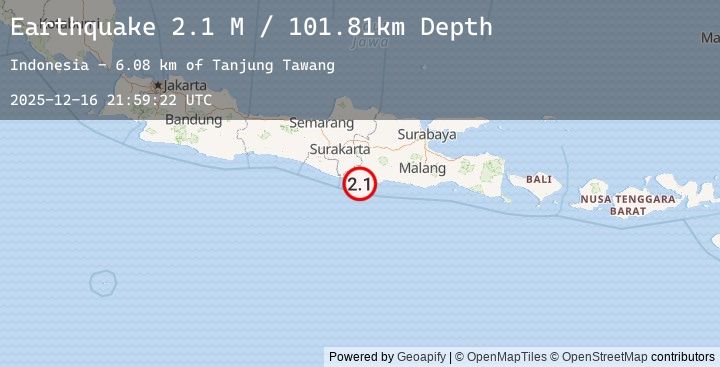 Map of Java, Indonesia