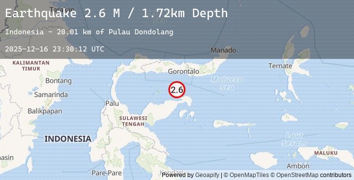 Map of Minahassa Peninsula, Sulawesi