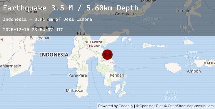 Map of Sulawesi, Indonesia
