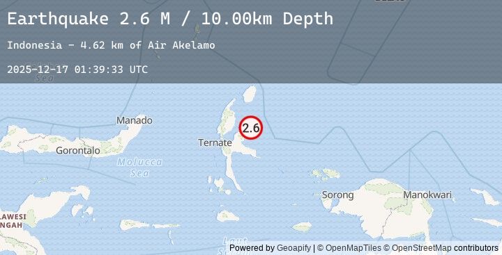 Map of Halmahera, Indonesia