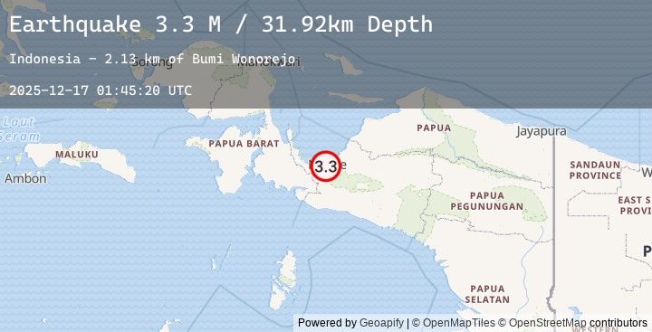 Map of West Papua Region, Indonesia