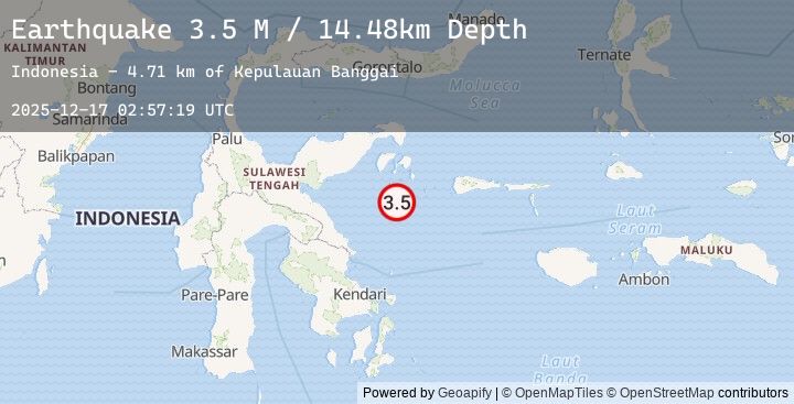Map of Sulawesi, Indonesia