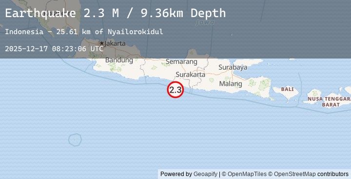 Map of Java, Indonesia