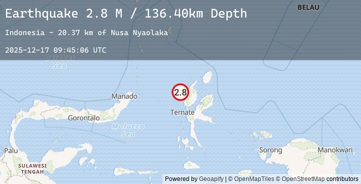 Map of Halmahera, Indonesia