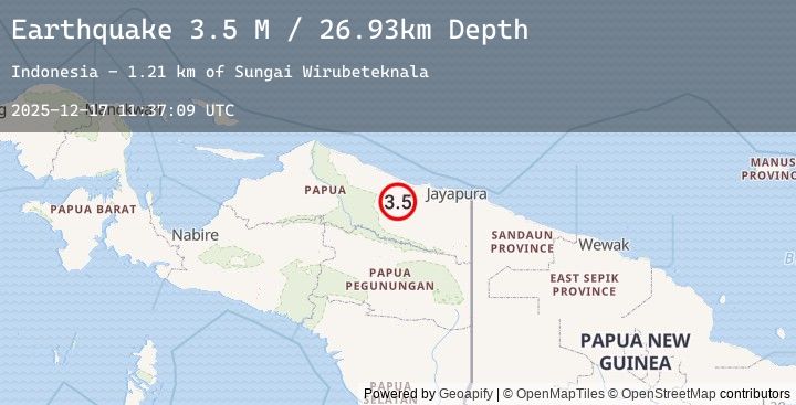 Map of Near North Coast of West Papua