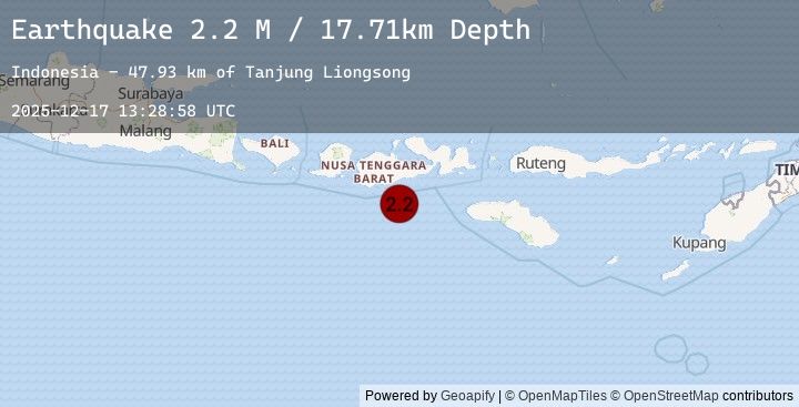 Map of Sumbawa Region, Indonesia