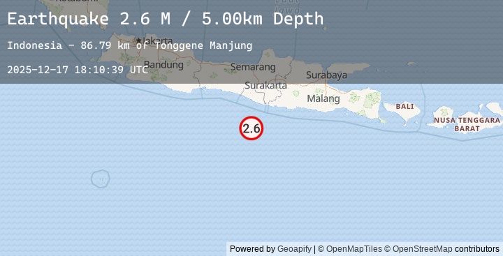 Map of Java, Indonesia