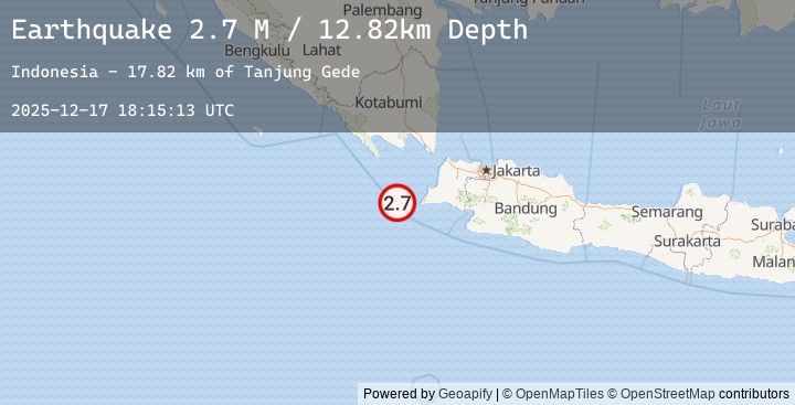 Map of Sunda Strait, Indonesia