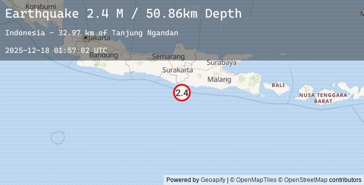 Map of Java, Indonesia