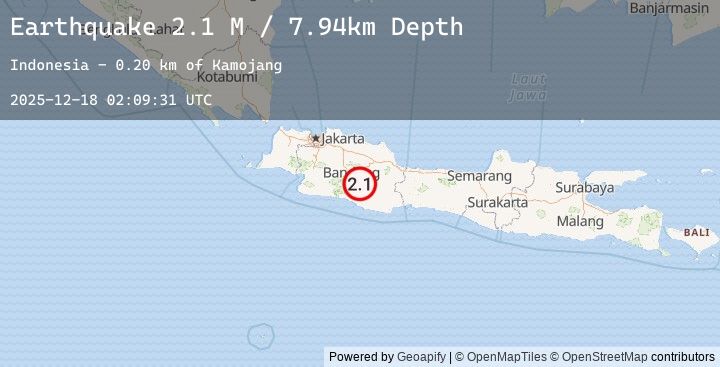 Map of Java, Indonesia