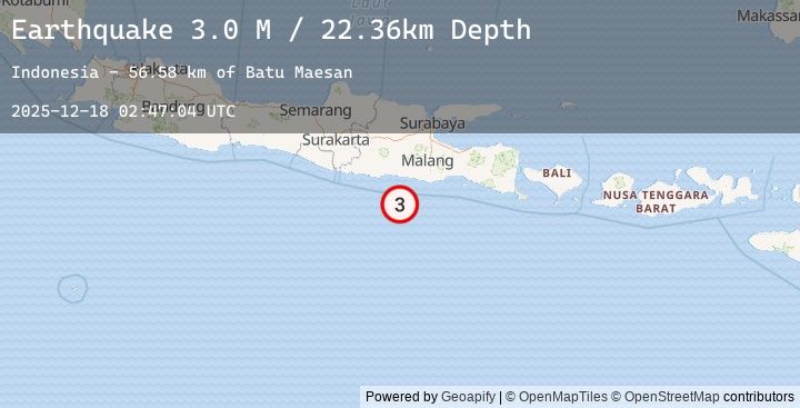Map of Java, Indonesia