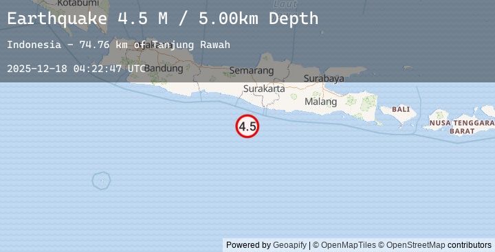 Map of Java, Indonesia