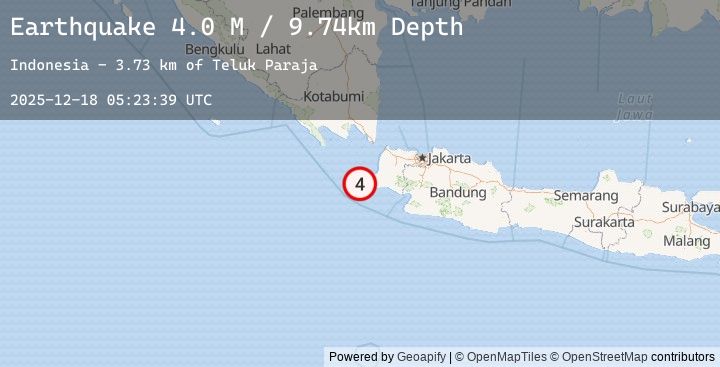 Map of Sunda Strait, Indonesia