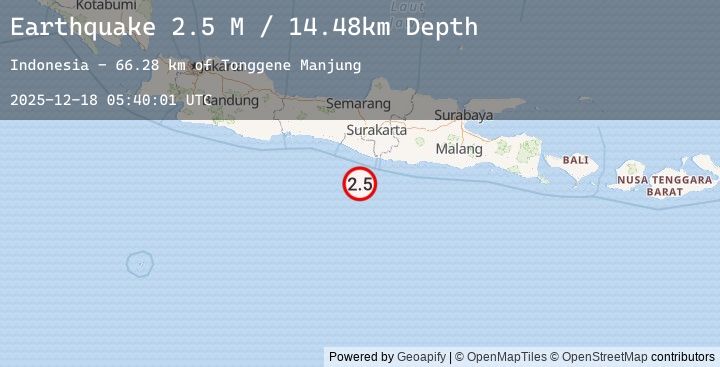 Map of Java, Indonesia