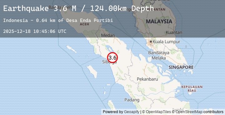 Map of Northern Sumatra, Indonesia