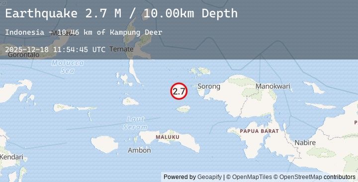 Map of Halmahera, Indonesia