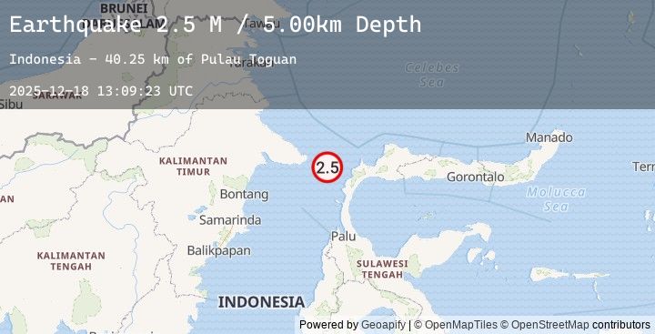 Map of Minahassa Peninsula, Sulawesi